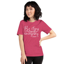 Load image into Gallery viewer, Be Strong and Courageous Women&#39;s Fitted Tee