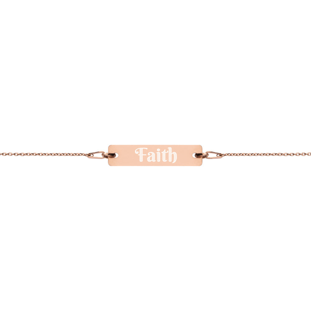 Faith 18k Gold Overlay Bar Chain Bracelet